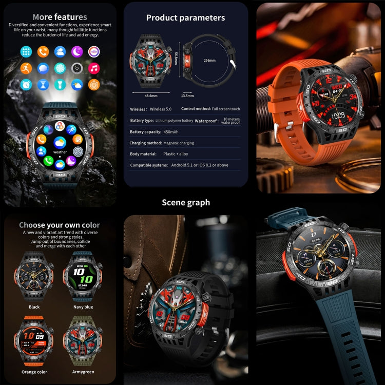 Reloj deportivo inteligente HT22 de 1,46 pulgadas, compatible con llamadas Bluetooth/sueño/frecuencia cardíaca/monitor de salud de presión arterial