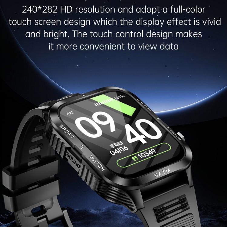 Reloj inteligente deportivo Bluetooth con pantalla cuadrada KT89 de 1,96 pulgadas