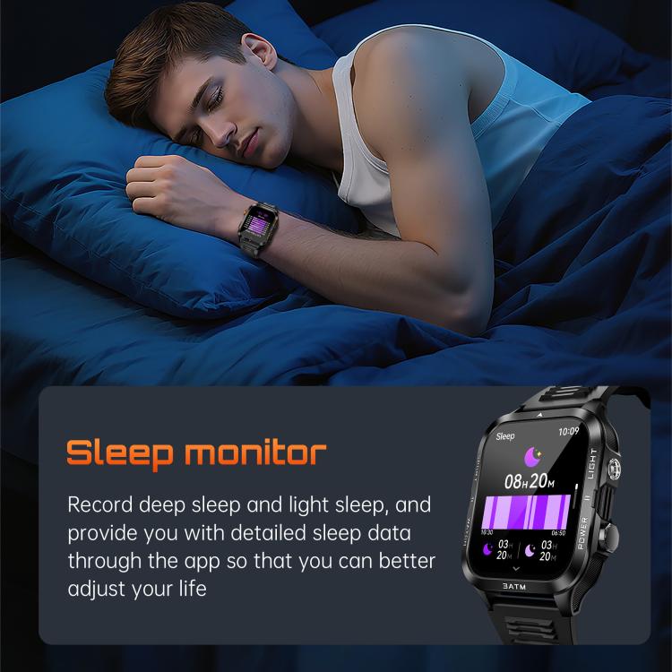 Reloj inteligente deportivo Bluetooth con pantalla cuadrada KT89 de 1,96 pulgadas