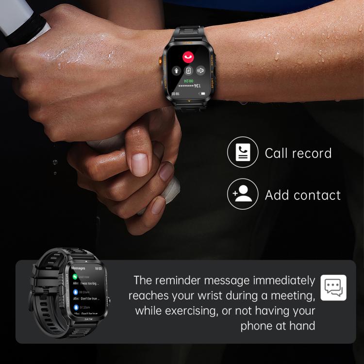 Reloj inteligente deportivo Bluetooth con pantalla cuadrada KT89 de 1,96 pulgadas