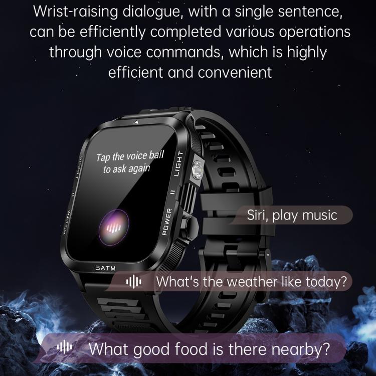 Reloj inteligente deportivo Bluetooth con pantalla cuadrada KT89 de 1,96 pulgadas