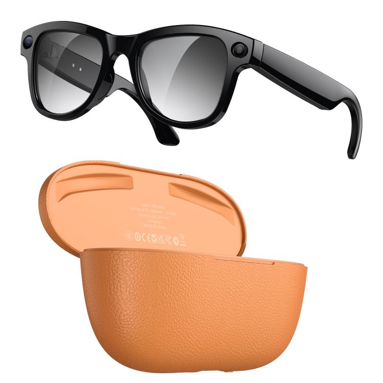 Gafas inteligentes M02 Ultra con cámara de 8 MP, IA y lentes fotocromáticas, with Black Charging Case, with Brown Charging Case