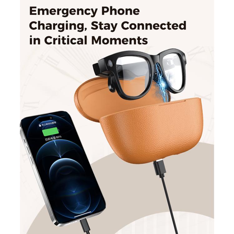 Gafas inteligentes M02 Ultra con cámara de 8 MP, IA y lentes fotocromáticas, with Black Charging Case, with Brown Charging Case