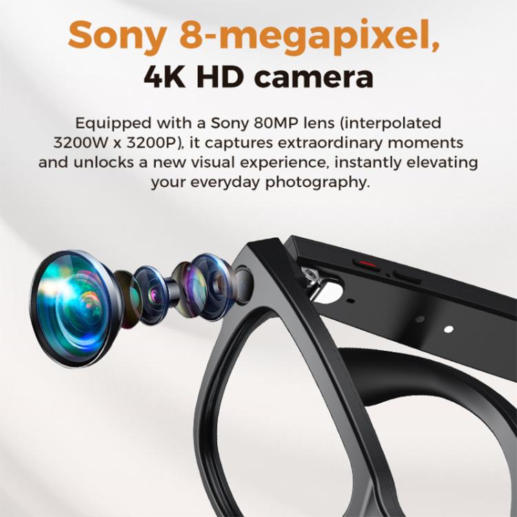 Gafas inteligentes M02 Ultra con cámara de 8 MP, IA y lentes fotocromáticas, with Black Charging Case, with Brown Charging Case
