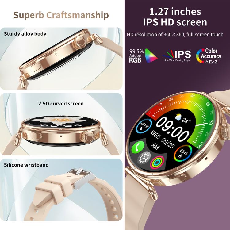 Reloj inteligente deportivo CY37 con pantalla HD de 1,27 pulgadas, compatible con llamadas Bluetooth, monitorización de frecuencia cardíaca, presión arterial y sueño., Pink, Black, Purple
