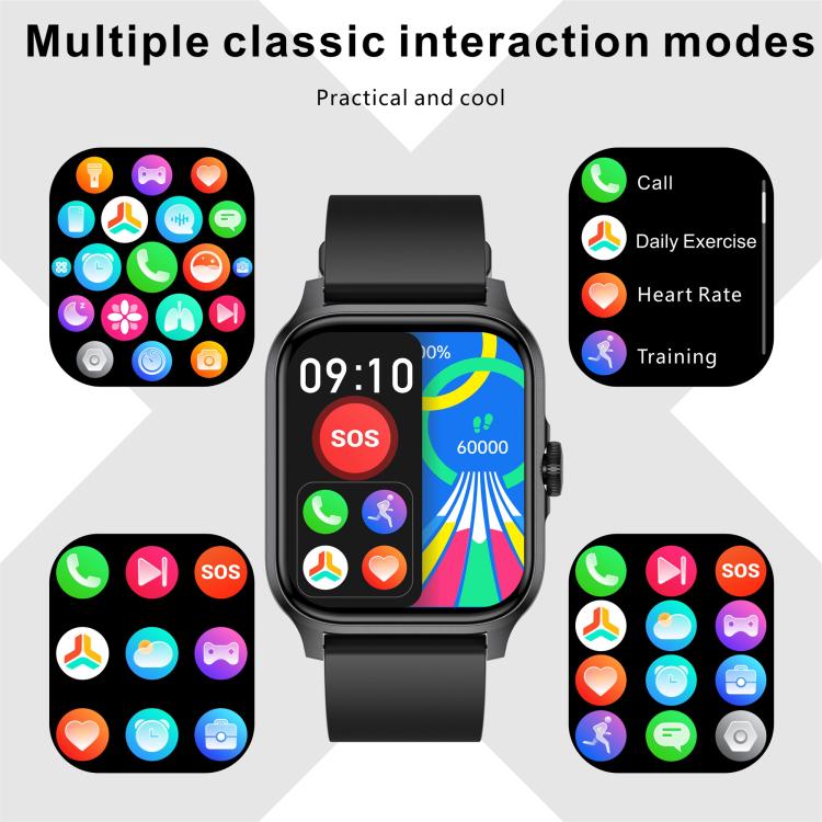Reloj deportivo inteligente QX15 con pantalla TFT de 1,85 pulgadas y monitor de frecuencia cardíaca integrado.