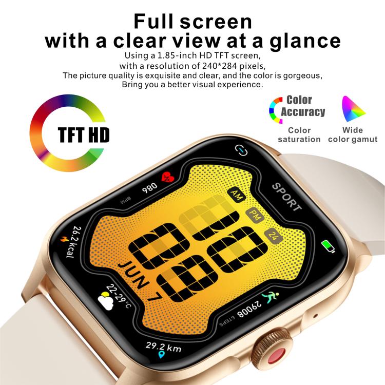 Reloj deportivo inteligente QX15 con pantalla TFT de 1,85 pulgadas y monitor de frecuencia cardíaca integrado.