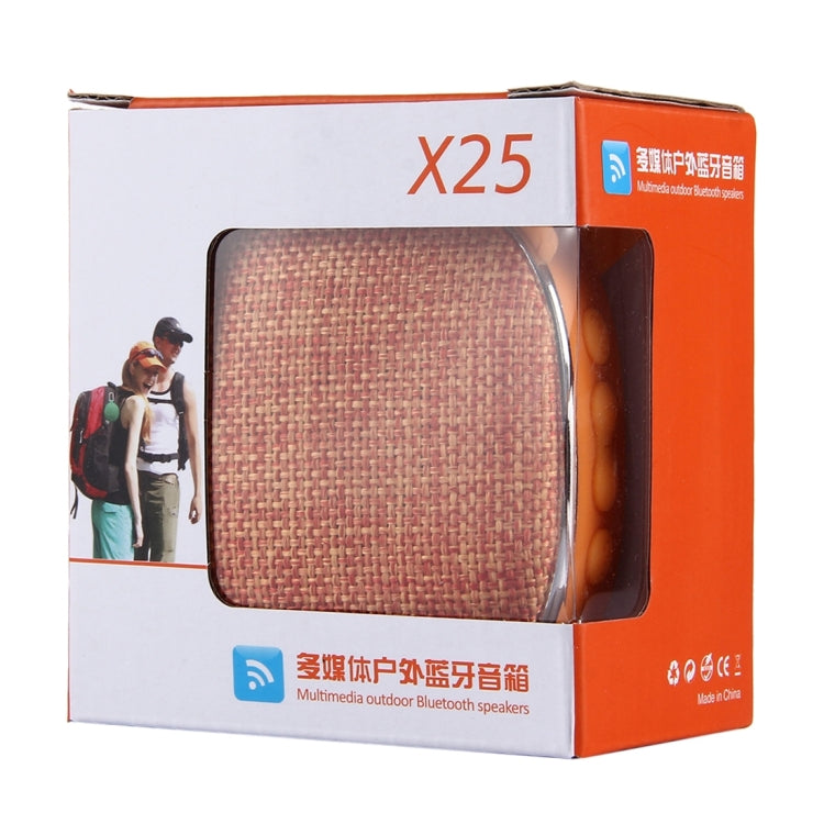 Altavoz estéreo Bluetooth con diseño de tela portátil X25 con micrófono incorporado, compatible con llamadas manos libres, tarjeta TF y entrada auxiliar, distancia de Bluetooth: 10 m