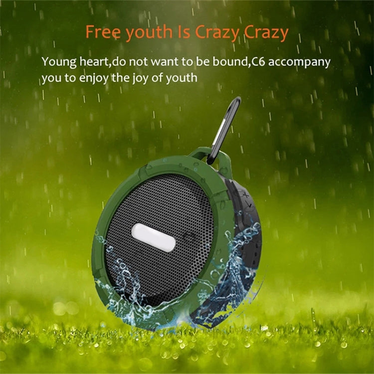 Altavoz Bluetooth impermeable para exteriores C6 con succión, compatible con llamadas manos libres