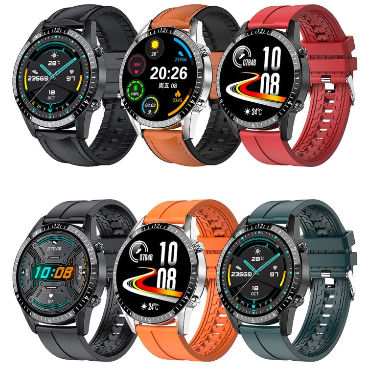 I9 Reloj de monitoreo de frecuencia cardíaca / presión arterial / oxígeno en sangre de 1.3 pulgadas, Black, Red, Orange, Green, Black Leather, Brown Leather, Black Steel, Silver Steel