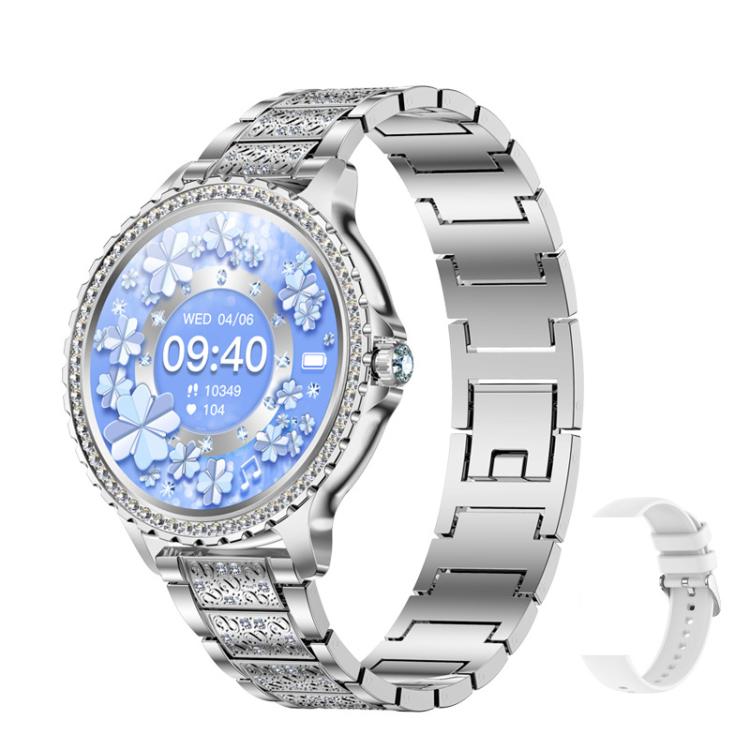 Reloj inteligente deportivo con asistente de voz e IA y función de llamadas Bluetooth., Black Silicone Strap, Gold Pink Silicone Strap, Silver Gray Silicone Strap, Gold Rough Steel Strap+Pink Silicone Strap, Silver Rough Steel Strap+Gray Silicone Strap...