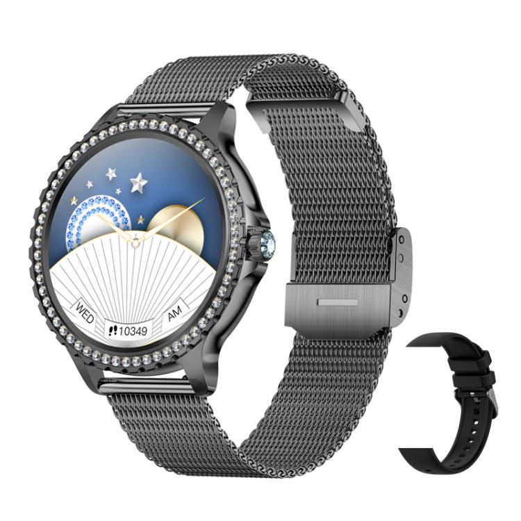 Reloj inteligente deportivo con asistente de voz e IA y función de llamadas Bluetooth., Black Silicone Strap, Gold Pink Silicone Strap, Silver Gray Silicone Strap, Gold Rough Steel Strap+Pink Silicone Strap, Silver Rough Steel Strap+Gray Silicone Strap...