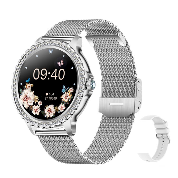Reloj inteligente deportivo con asistente de voz e IA y función de llamadas Bluetooth., Black Silicone Strap, Gold Pink Silicone Strap, Silver Gray Silicone Strap, Gold Rough Steel Strap+Pink Silicone Strap, Silver Rough Steel Strap+Gray Silicone Strap...