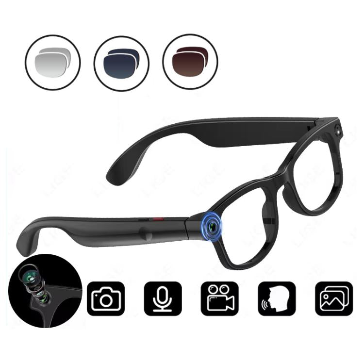 Gafas inteligentes AIMB-G1 con cámara de 5 MP y traducción automática por IA en tiempo real, vídeo estabilizado 1080p, kit de 3 lentes., AIMB-G1
