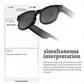 Gafas inteligentes AIMB-G1 con cámara de 5 MP y traducción automática por IA en tiempo real, vídeo estabilizado 1080p, kit de 3 lentes., AIMB-G1